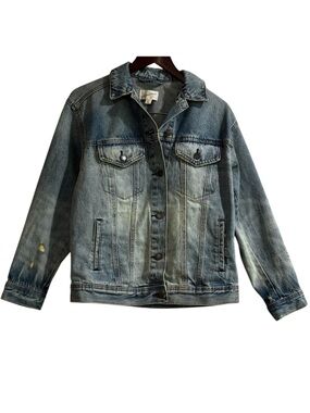 Universal Thread Denim Jacket XS NWT Distressed Light Wash Classic Fit